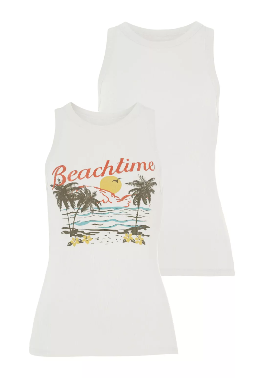 Beachtime Tanktop (Packung, 2-tlg) mit tropischem Druck günstig online kaufen