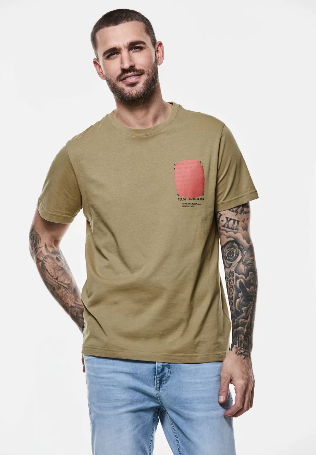 STREET ONE MEN T-Shirt, aus reiner Baumwolle günstig online kaufen