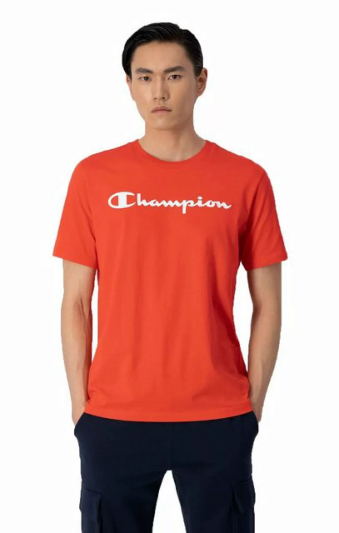 Champion T-Shirt Champion Herren Crewneck T-Shirt Rundhals mit Logo günstig online kaufen