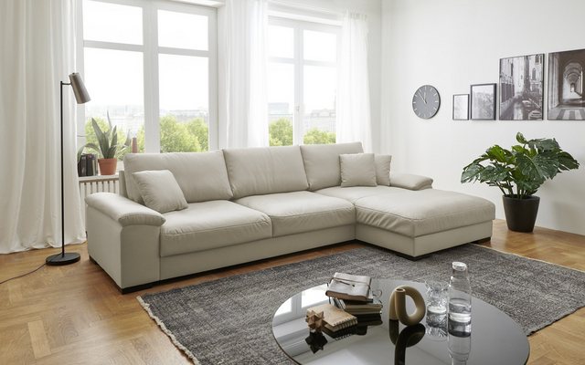 freiraum Wohnlandschaft Adriena, 6 Kissen, Daune, Bezug in creme - 321x90x1 günstig online kaufen