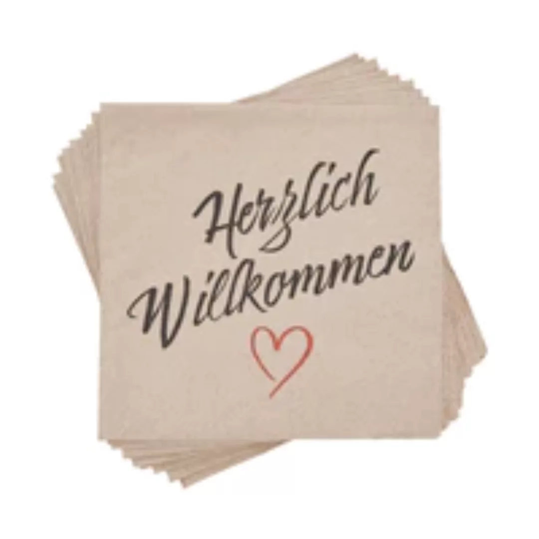 APRÈS Papierserviette recycelt "Herzlich Willkommen"" 20 Stück" günstig online kaufen