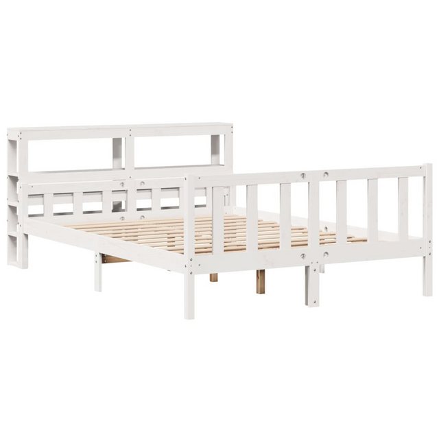 vidaXL Bett Massivholzbett ohne Matratze Weiß 150x200 cm Kiefernholz günstig online kaufen