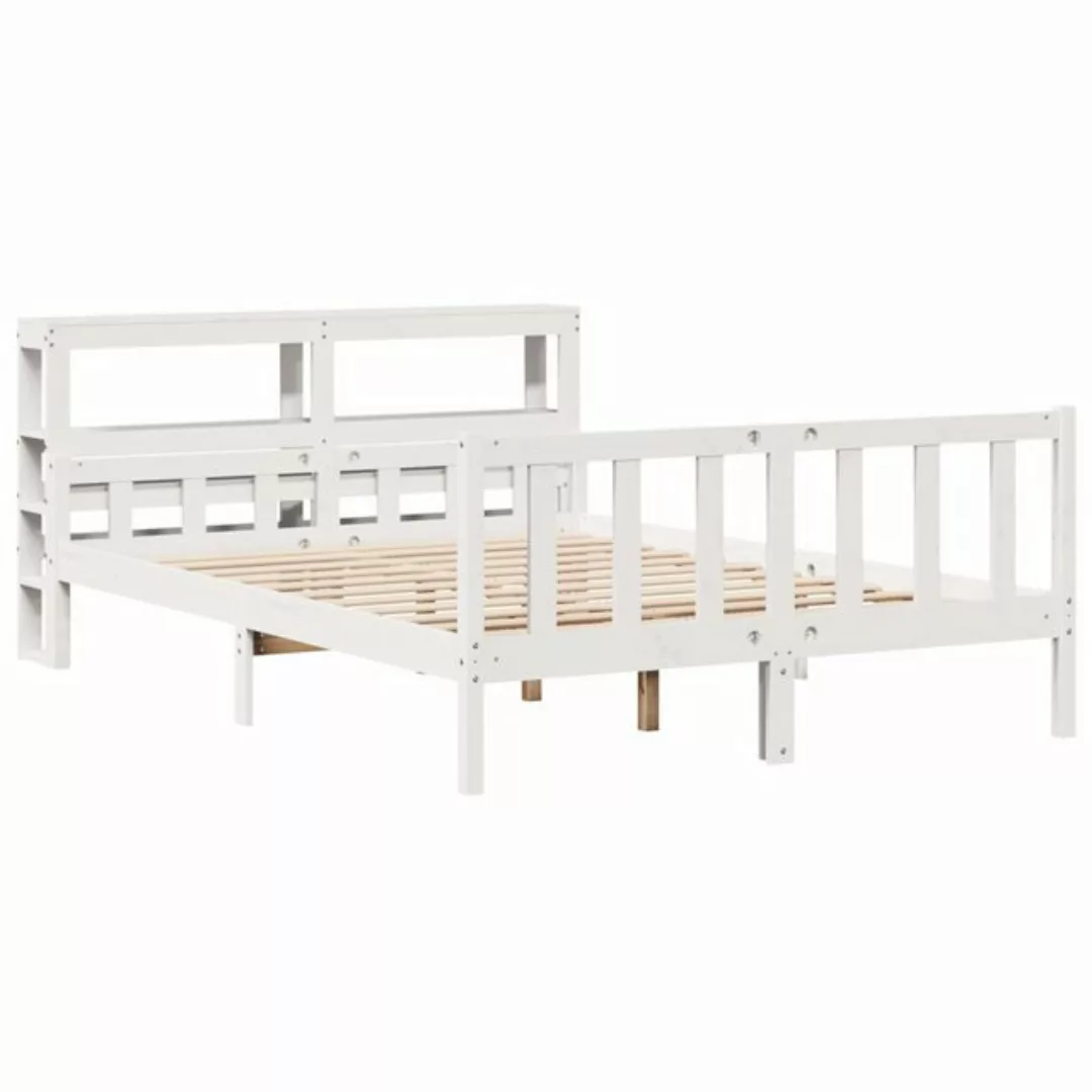 vidaXL Bett, Massivholzbett ohne Matratze Weiß 150x200 cm Kiefernholz günstig online kaufen