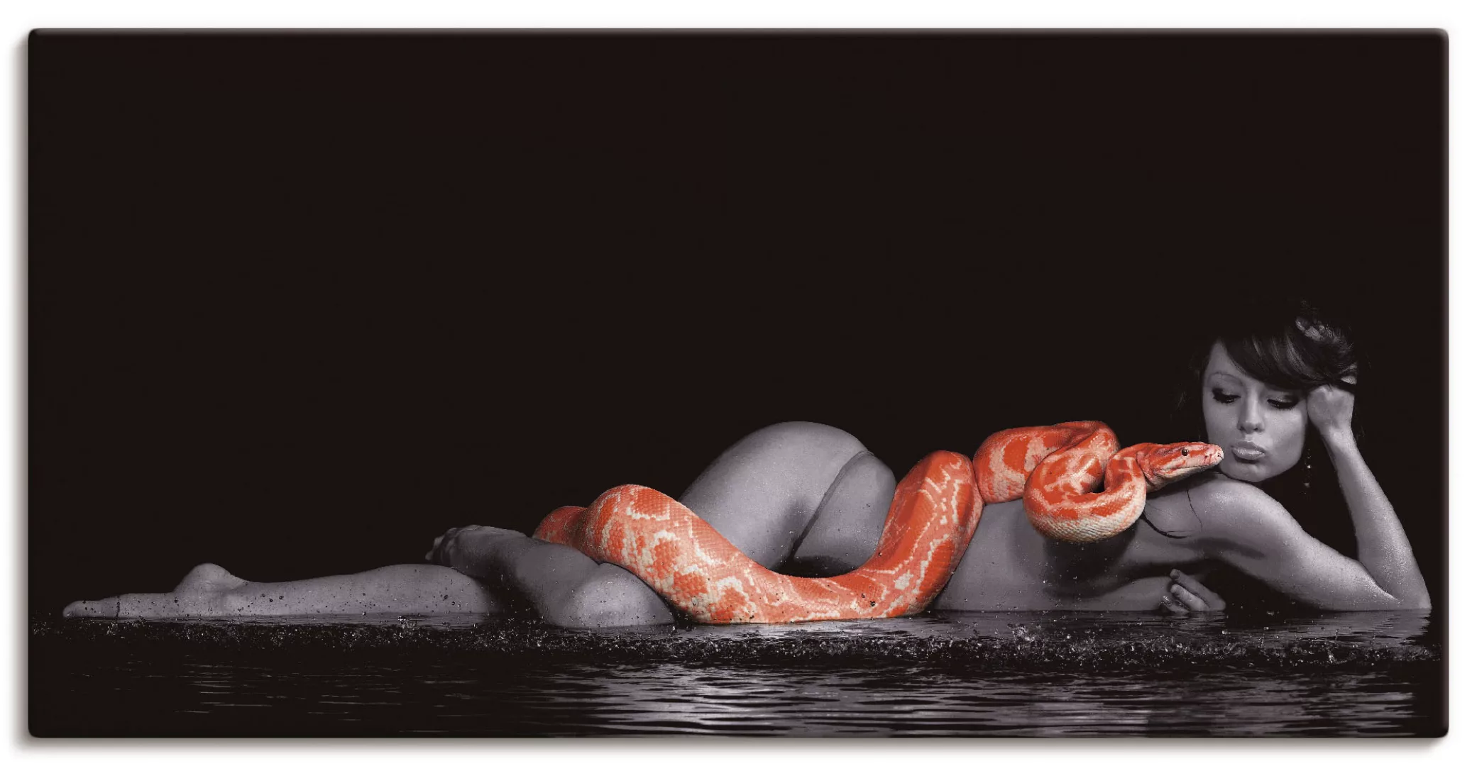 Artland Wandbild »Frau in Wasser liegend mit Python«, Frau, (1 St.), als Le günstig online kaufen