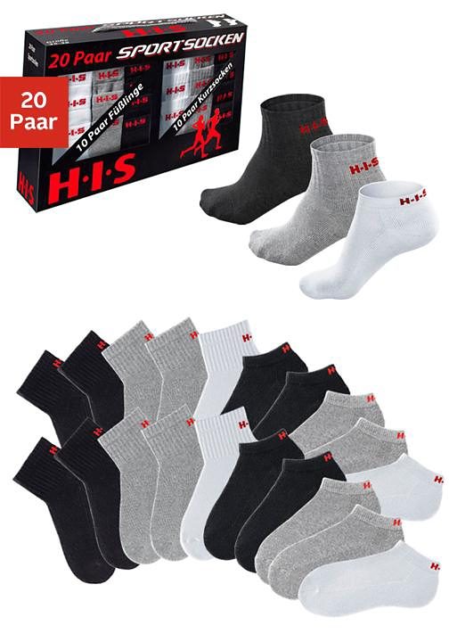 H.I.S Kurzsocken, (Set, 20 Paar), und Sneakersocken mit Frottee günstig online kaufen