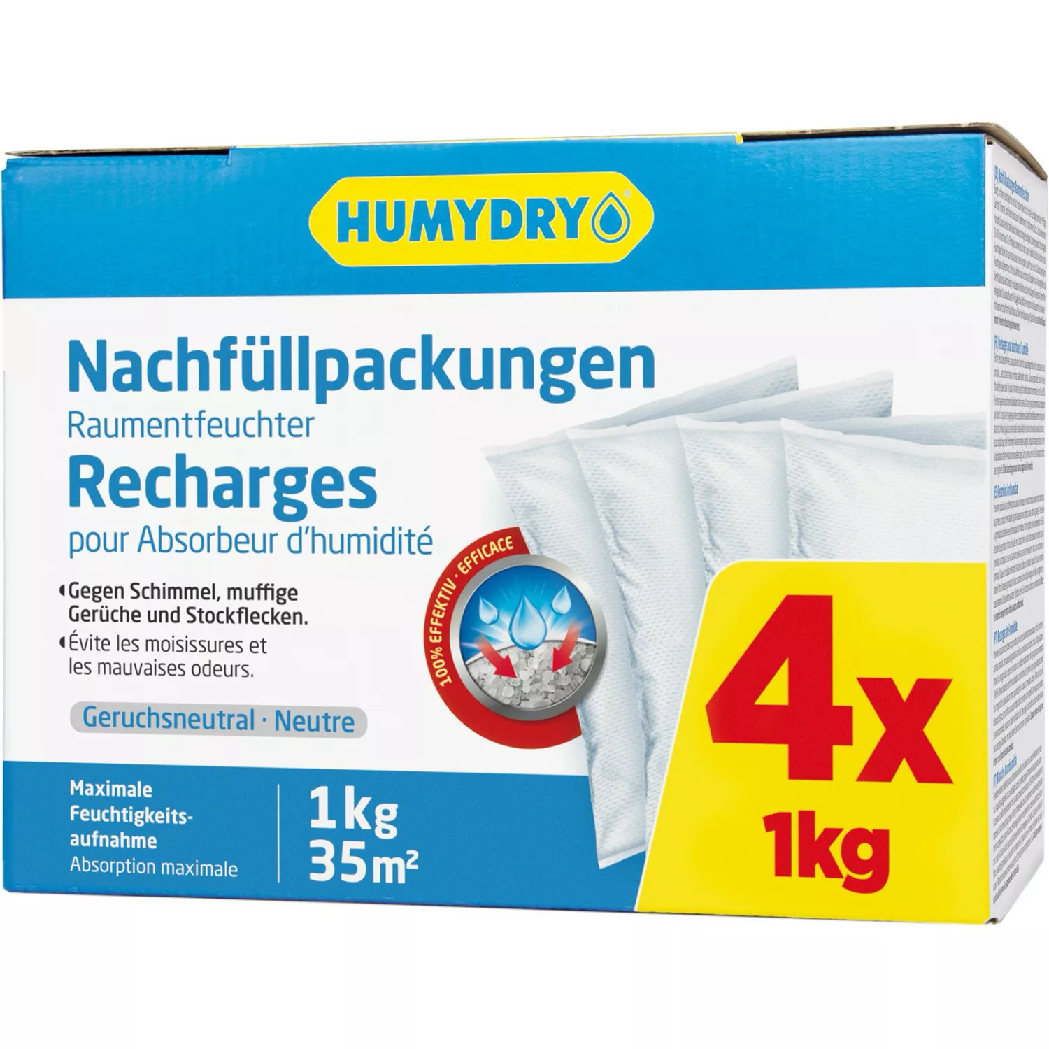 Humydry Universal Raumentfeuchter Nachfüllpackungen Neutral 4 x 1 kg günstig online kaufen