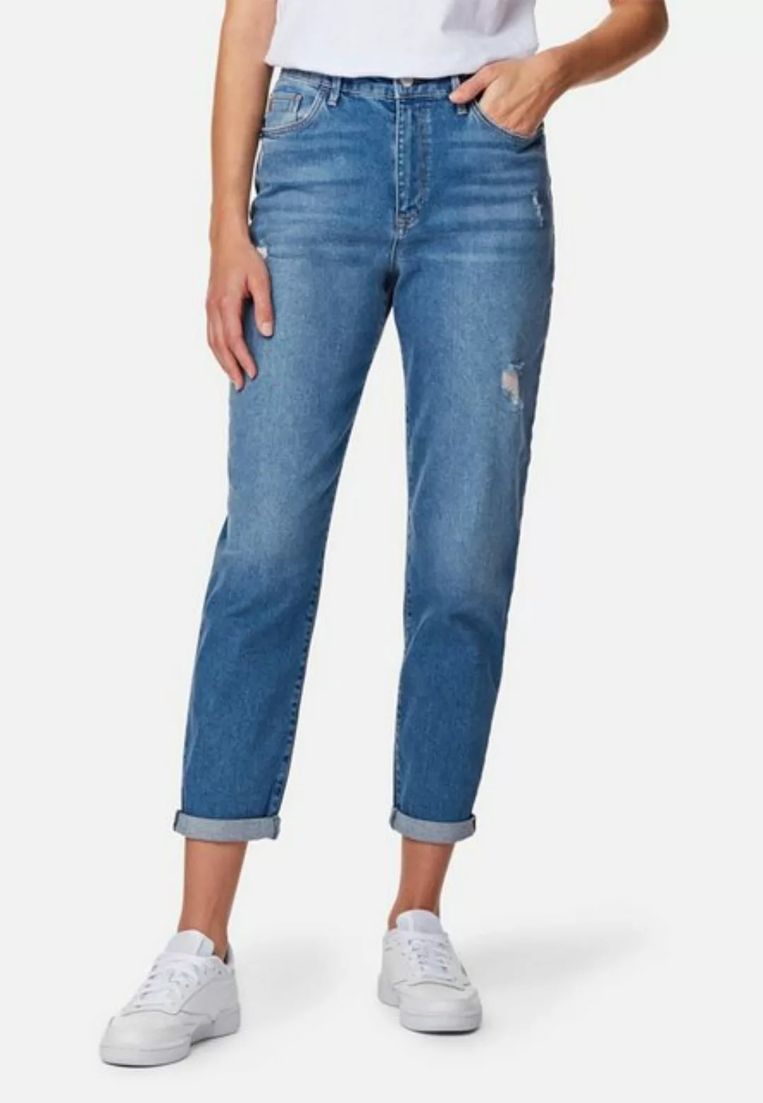 Mavi Damen Jeans Stella - Relaxed Fit - Blau - Mid Ripped London Str günstig online kaufen