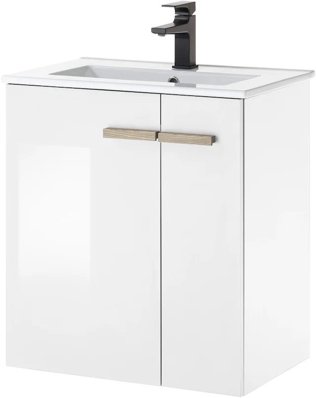 Places of Style Waschtisch "SOLiD, Unterschrank inkl. Waschbecken, Badschra günstig online kaufen
