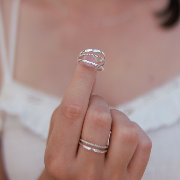 Silber Ring Kordel Doppel Gedreht Fair-trade Und Handmade günstig online kaufen