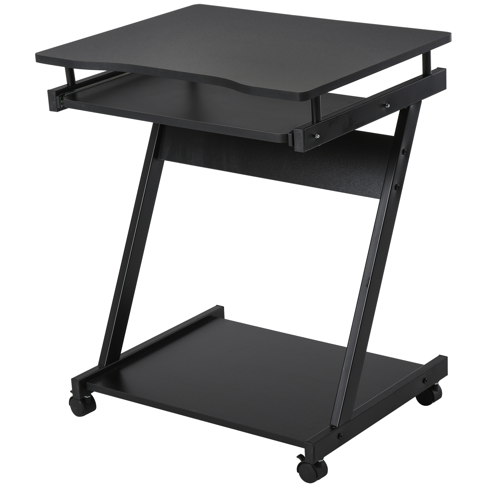 HOMCOM Schreibtisch Computertisch Z-Form mit 4 Rollen, stabil & platzsparen günstig online kaufen