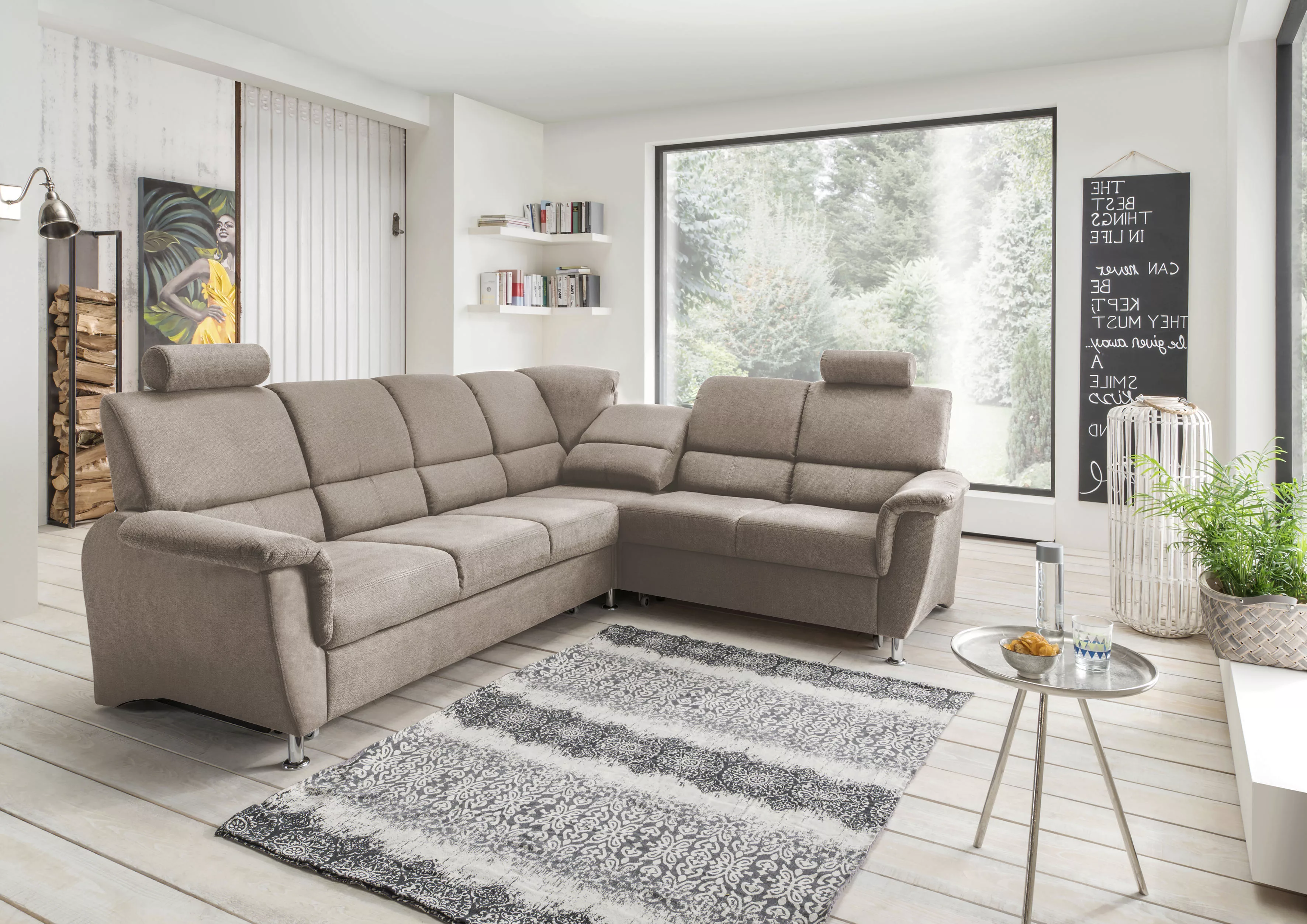 Home affaire Ecksofa "Pisa L-Form", mit Bettfunktion und Bettkasten günstig online kaufen