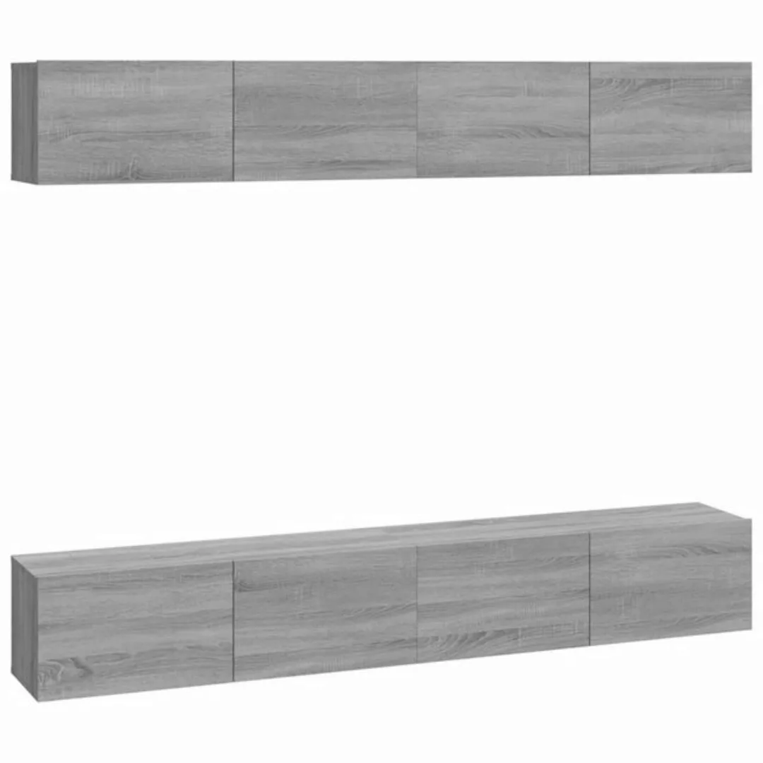 furnicato TV-Schrank TV-Wandschränke 4 Stk. Grau Sonoma 100x30x30 cm günstig online kaufen