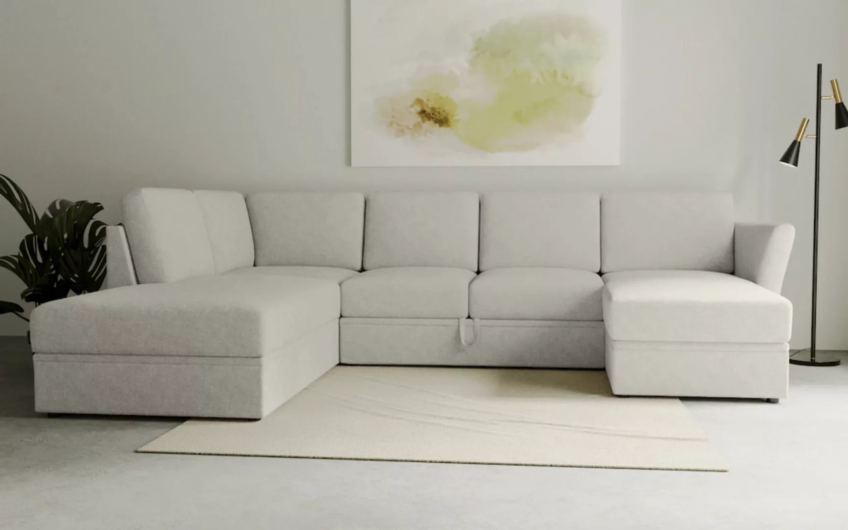 Home affaire Wohnlandschaft "Lavars Schlafsofa", mit Bettfunktion und Staur günstig online kaufen