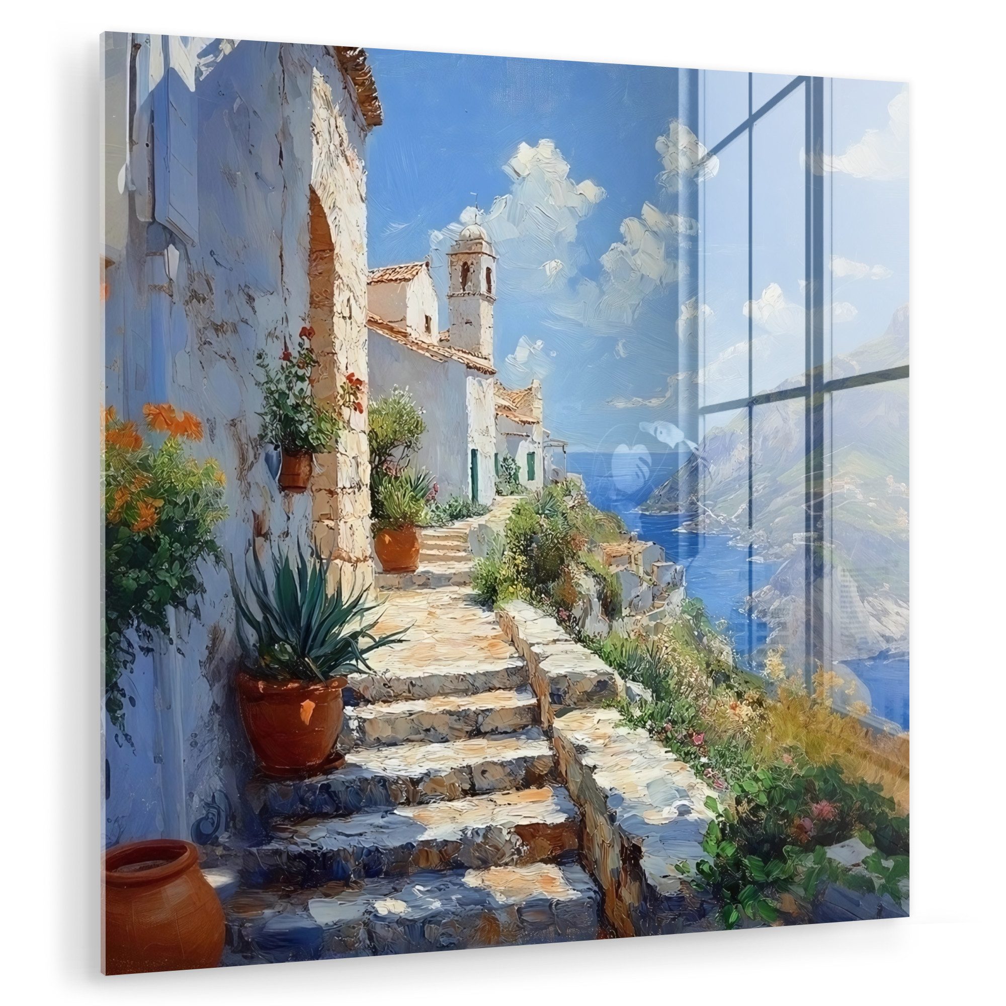 MuchoWow Acrylglasbild Treppe - Häuser - günstig online kaufen