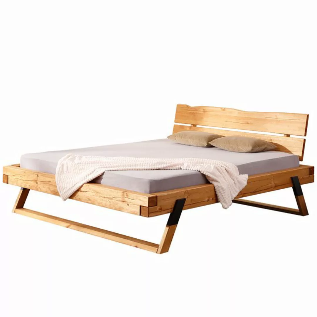 Lomadox Bett BRANTFORD-69, Liegefläche 200x200, Holzkopfteil, Kiefer massiv günstig online kaufen