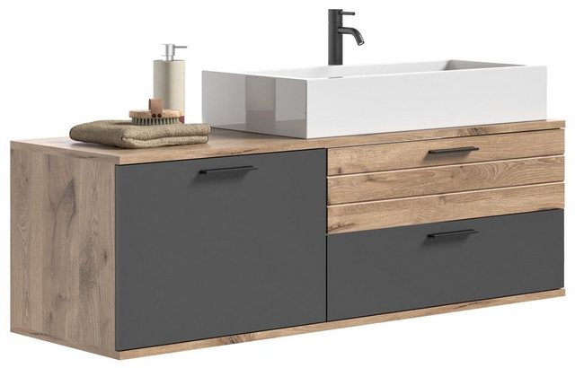 ebuy24 Waschbeckenschrank Mason Waschbeckenunterschrank 140cm 1 Tür, 2 Schu günstig online kaufen