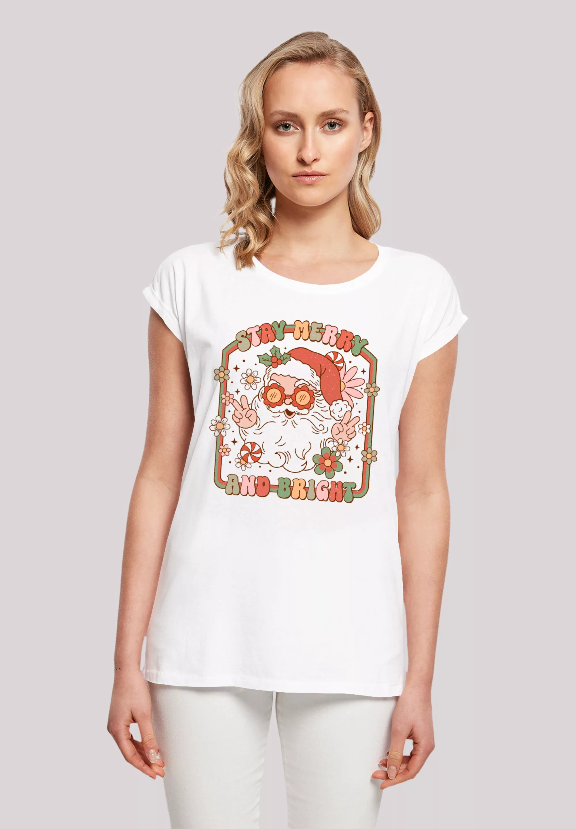 F4NT4STIC T-Shirt Stay Merry And Bright Hippie Santa Premium Qualität, Weih günstig online kaufen