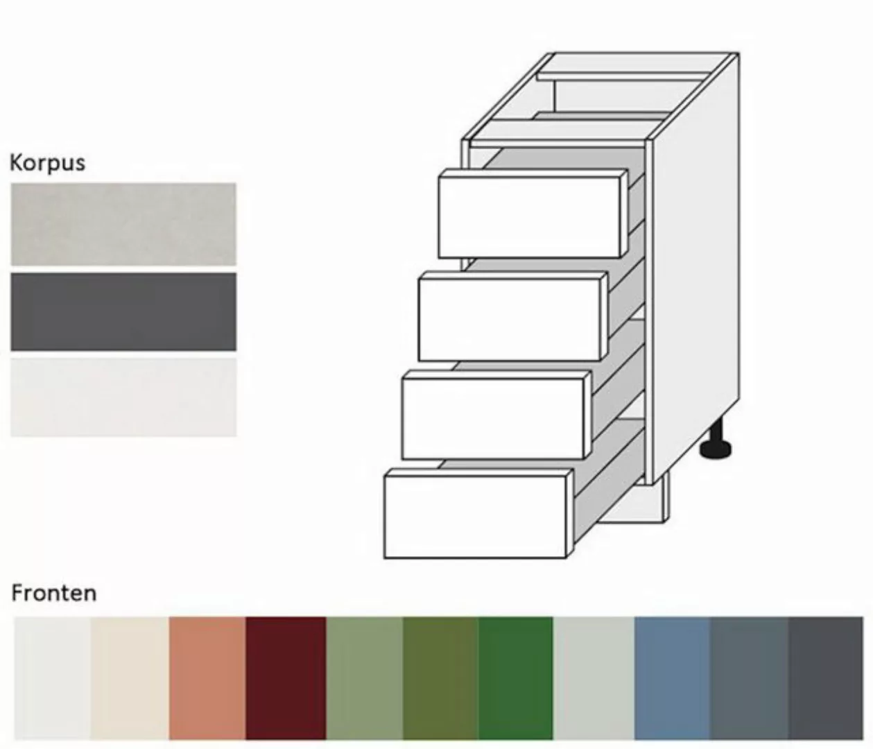 Feldmann-Wohnen Unterschrank Florence (Florence, 1-St) 40cm Front- & Korpus günstig online kaufen