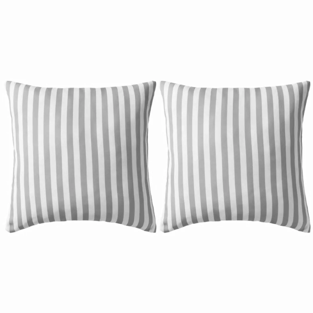 Gartenkissen 2 Stk. Streifenmuster 45 X 45 Cm Grau günstig online kaufen