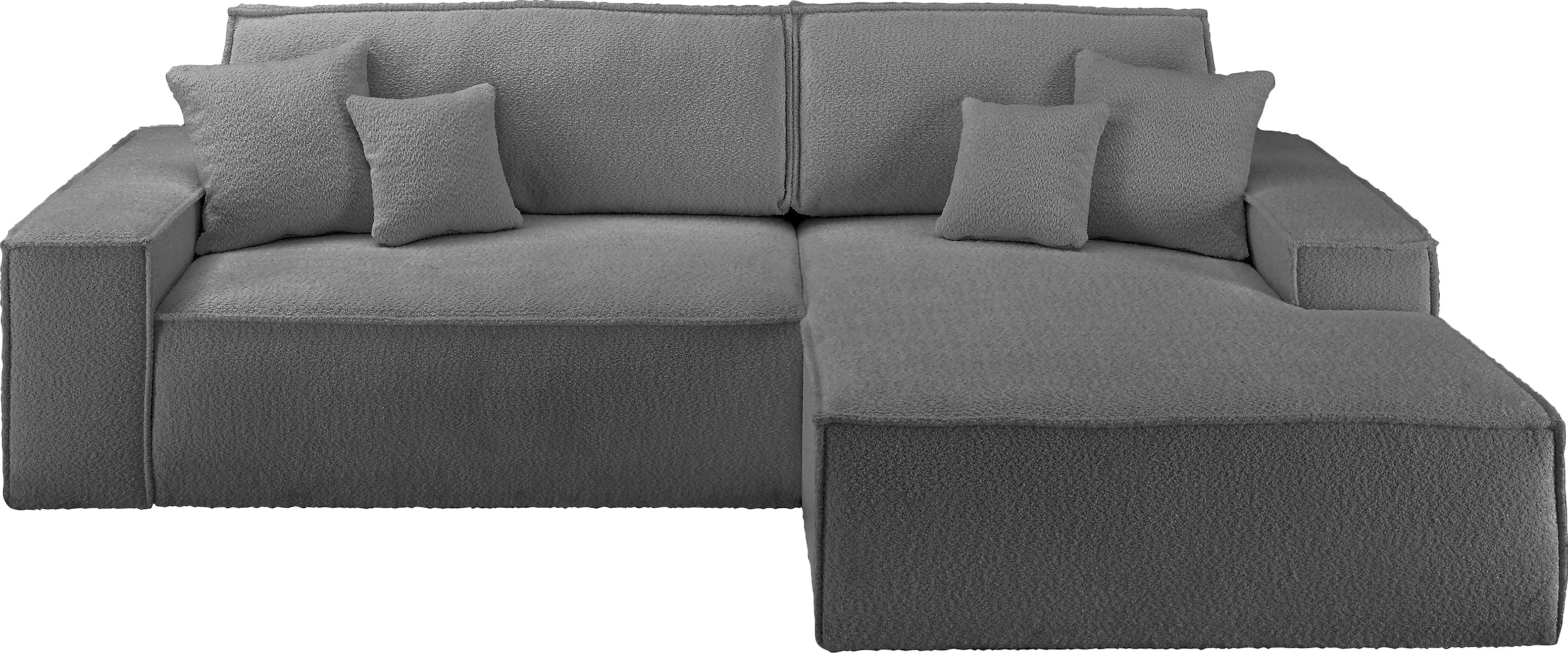 andas Ecksofa "Finnley Schlafsofa 267 cm in Bouclé, Struktur fein u. Cord, günstig online kaufen