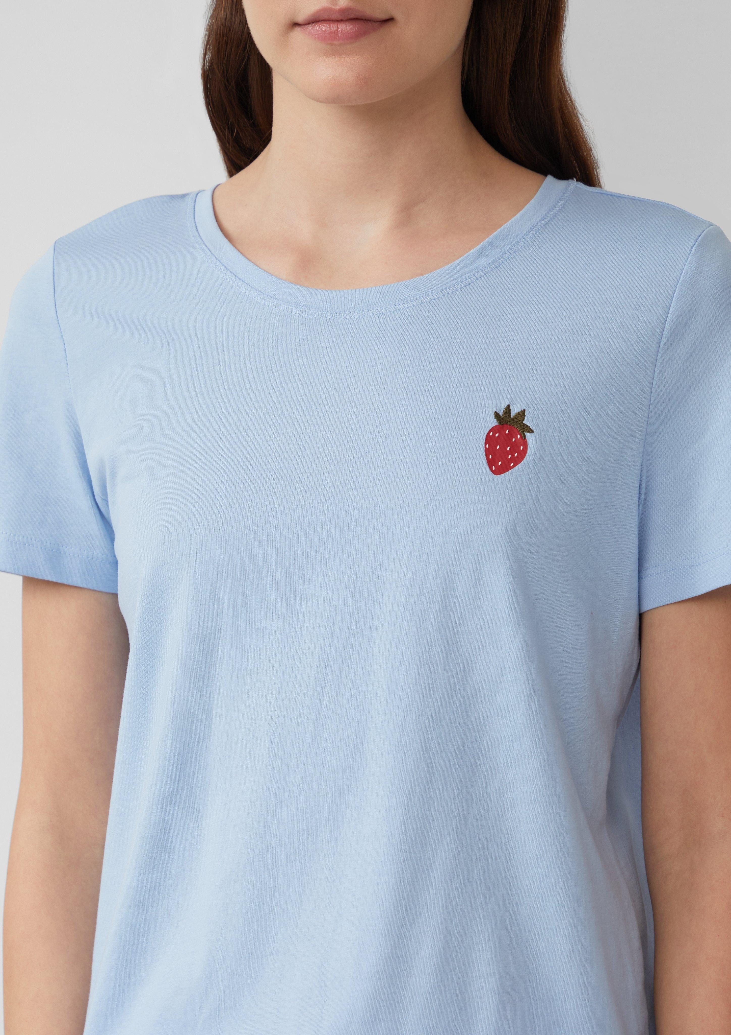 s.Oliver Kurzarmshirt Jersey-T-Shirt mit Stickerei Artwork günstig online kaufen