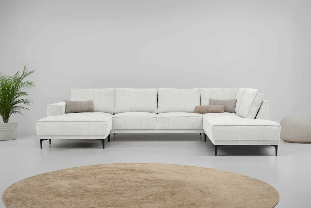 Places of Style Wohnlandschaft "XXL Sofa Oland, Struktur, Flachgewebe, Luxu günstig online kaufen