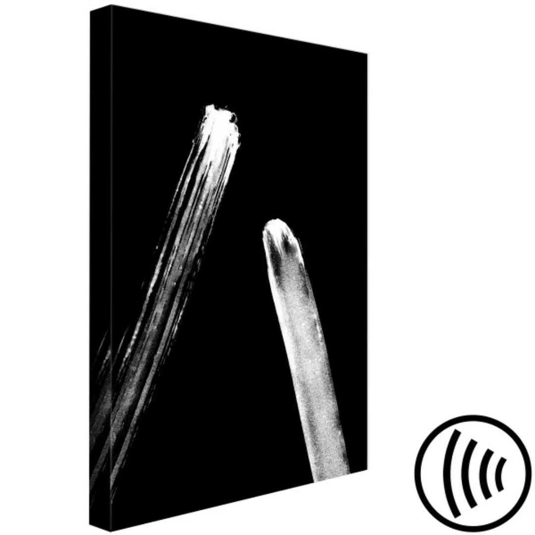 Bild auf Leinwand Kometenschweif - abstrakte Grafik in Weiß auf schwarzem H günstig online kaufen