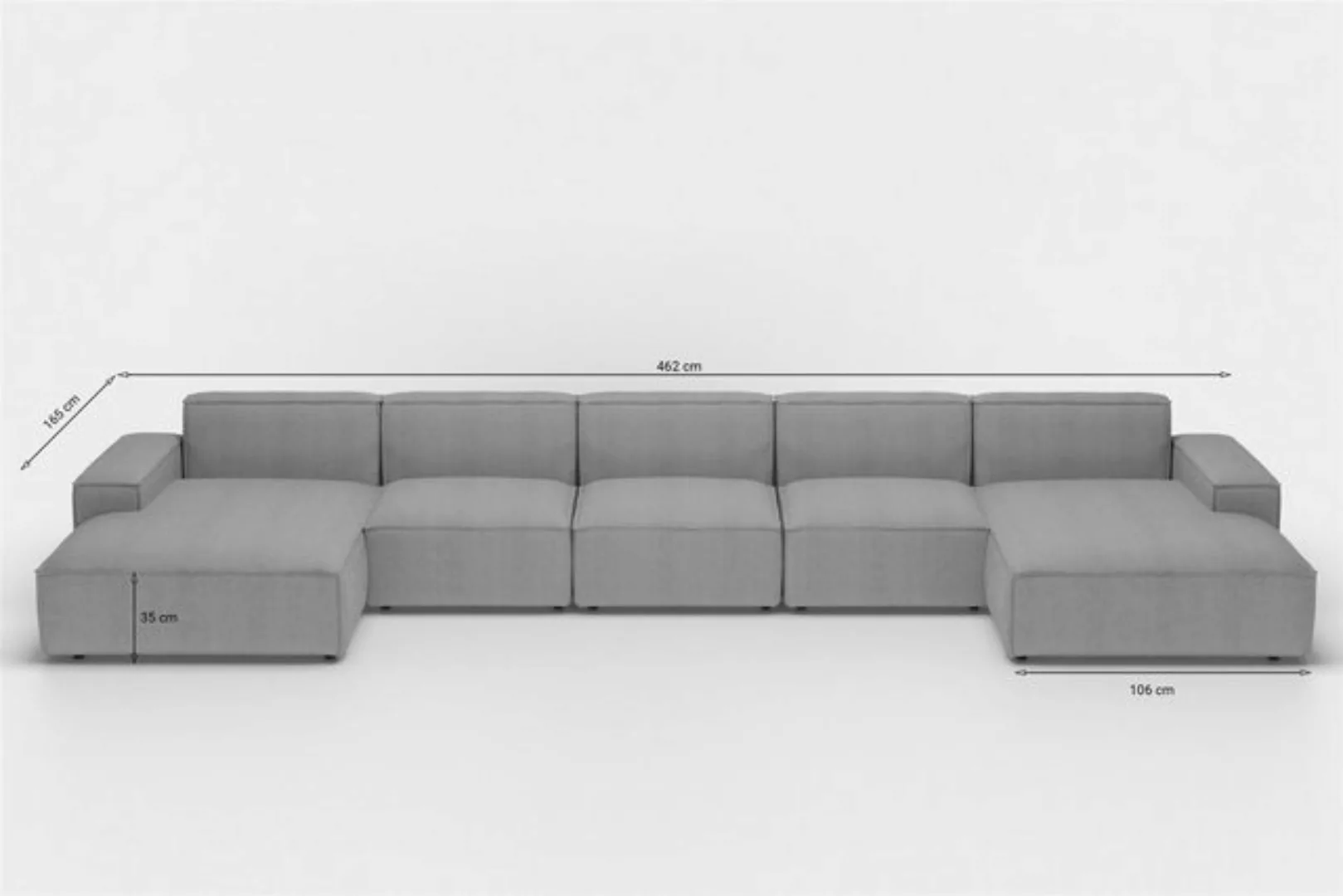 Fun Möbel Wohnlandschaft Sofa U-Form CESINA XL in Stoff, inkl. 2 Zierkissen günstig online kaufen