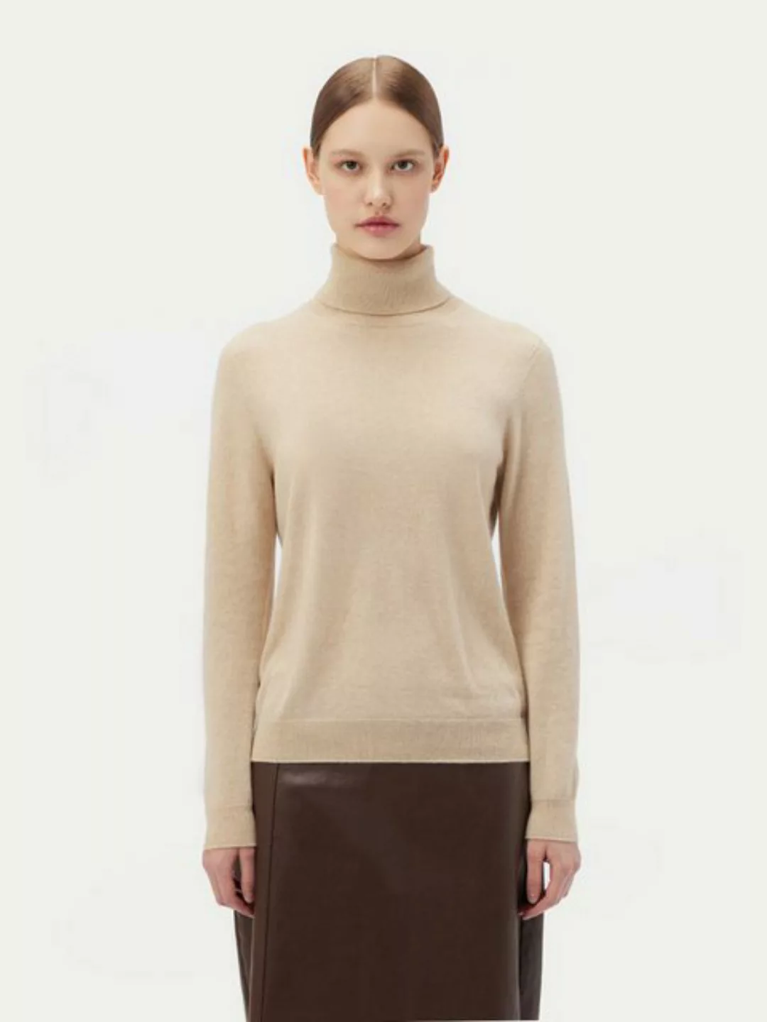 GOBI Cashmere Rollkragenpullover Naturfarbe Basic Rollkragenpullover aus Ka günstig online kaufen