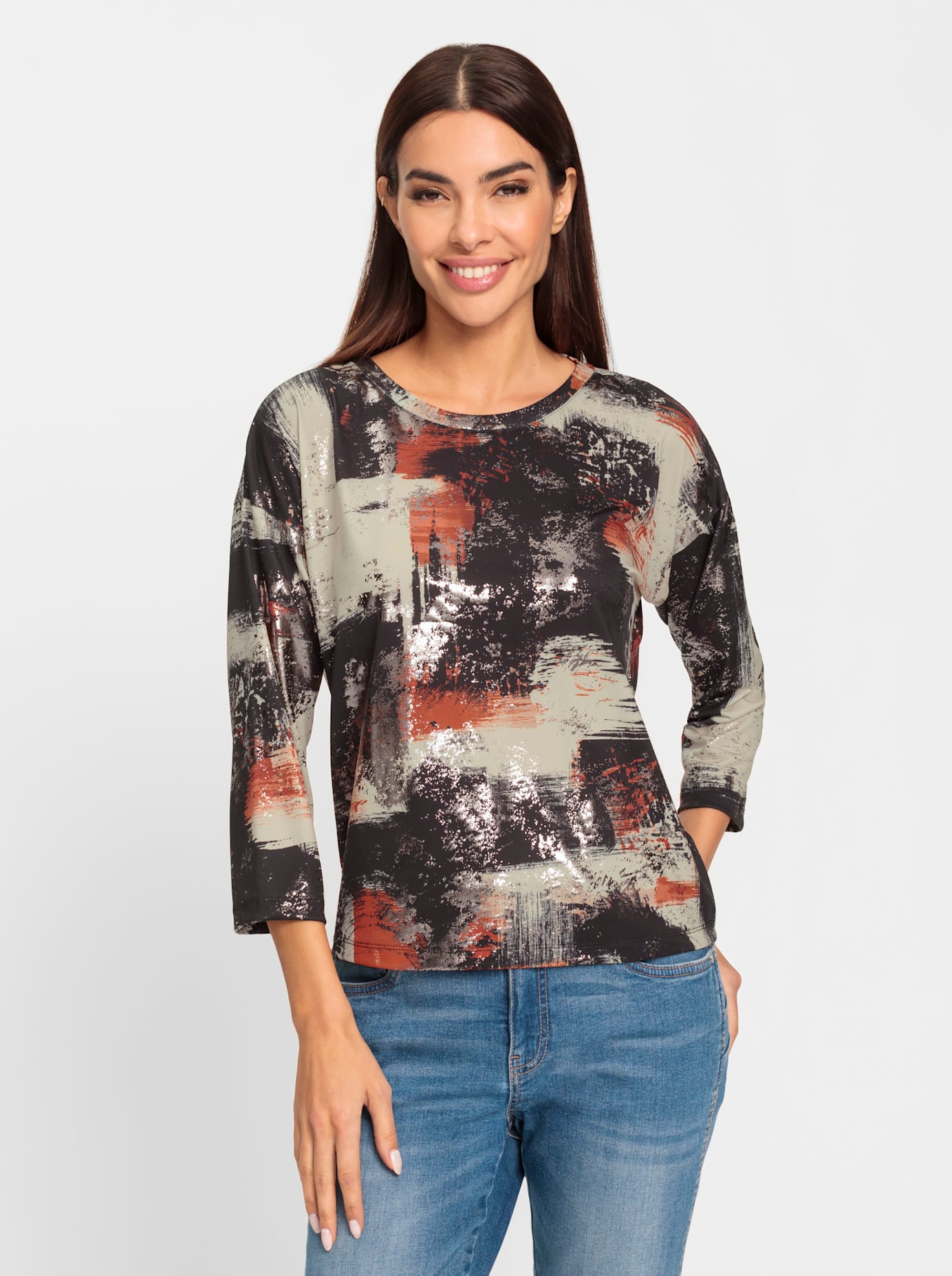 heine 3/4-Arm-Shirt "Druck-Shirt", (1 tlg.) günstig online kaufen