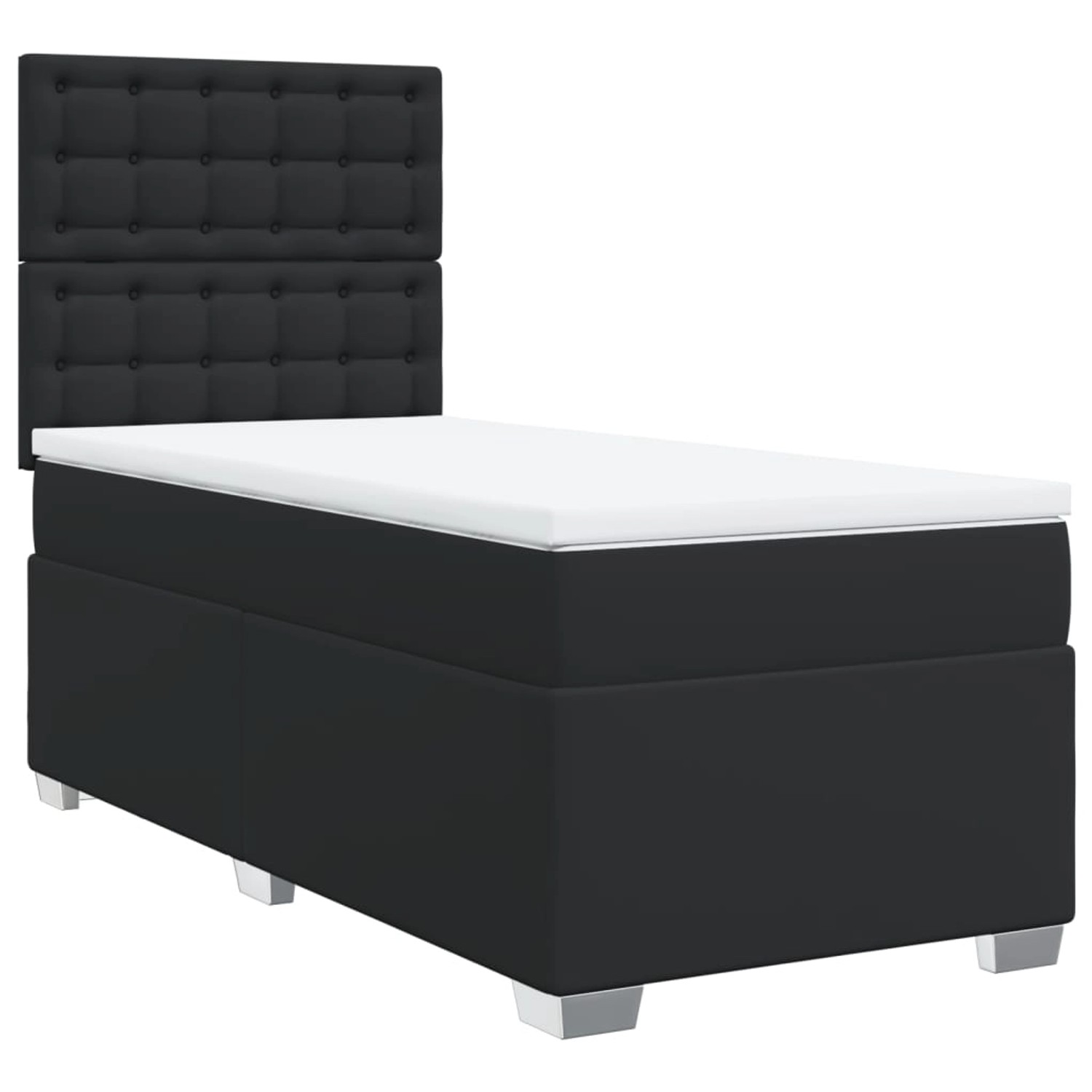 vidaXL Boxspringbett mit Matratze Schwarz 90x190 cm Kunstleder2107888 günstig online kaufen