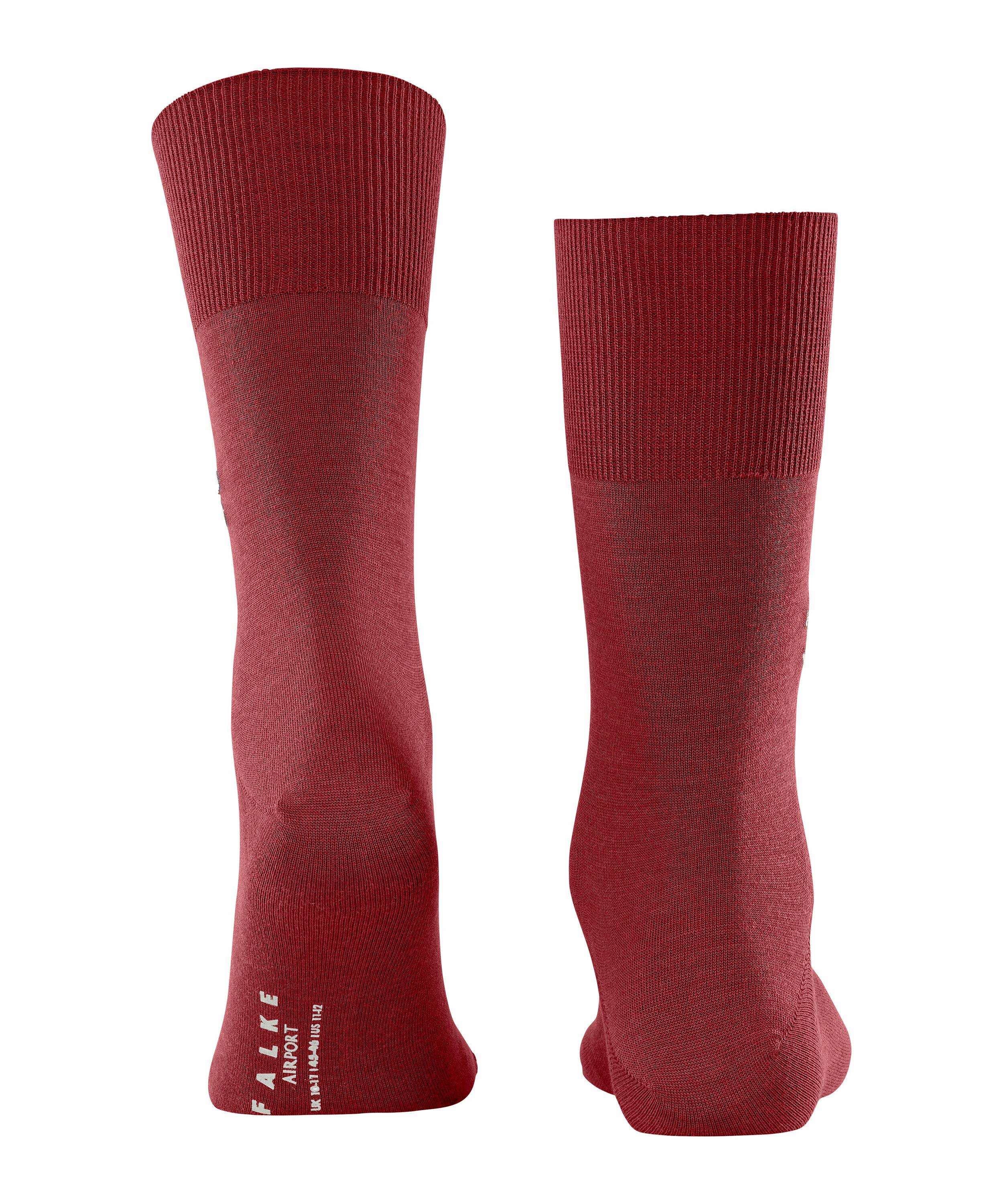 FALKE Airport Gingerbread Man Socken, Herren, 43-44, Rot, Uni, Schurwolle, günstig online kaufen