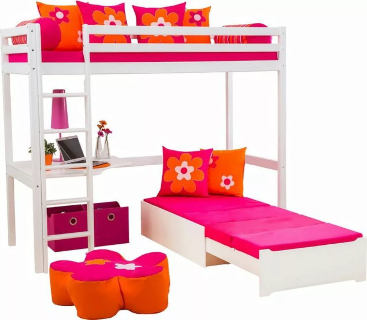 Hoppekids Hochbett ECO Dream, Kinderbett mit Trittleiter, 90x200cm FSC® zer günstig online kaufen