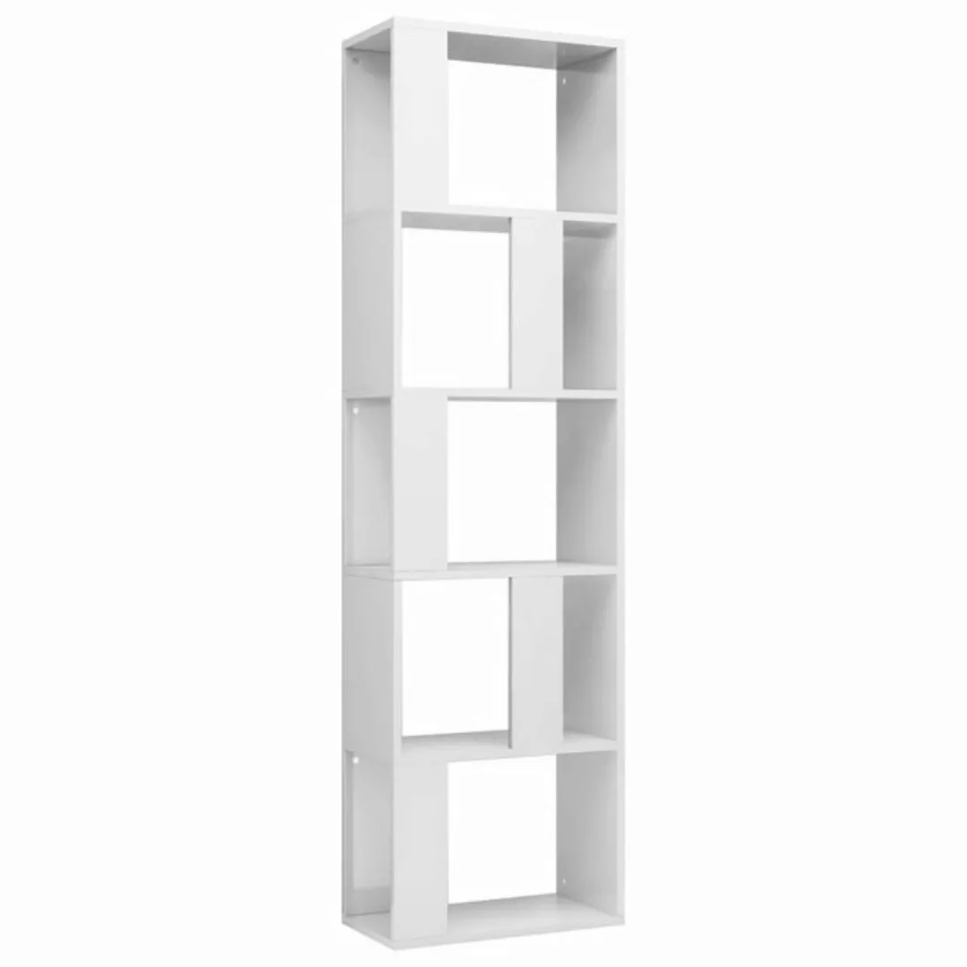 furnicato Bücherregal Bücherregal/Raumteiler Hochglanz-Weiß 45x24x159cm Hol günstig online kaufen