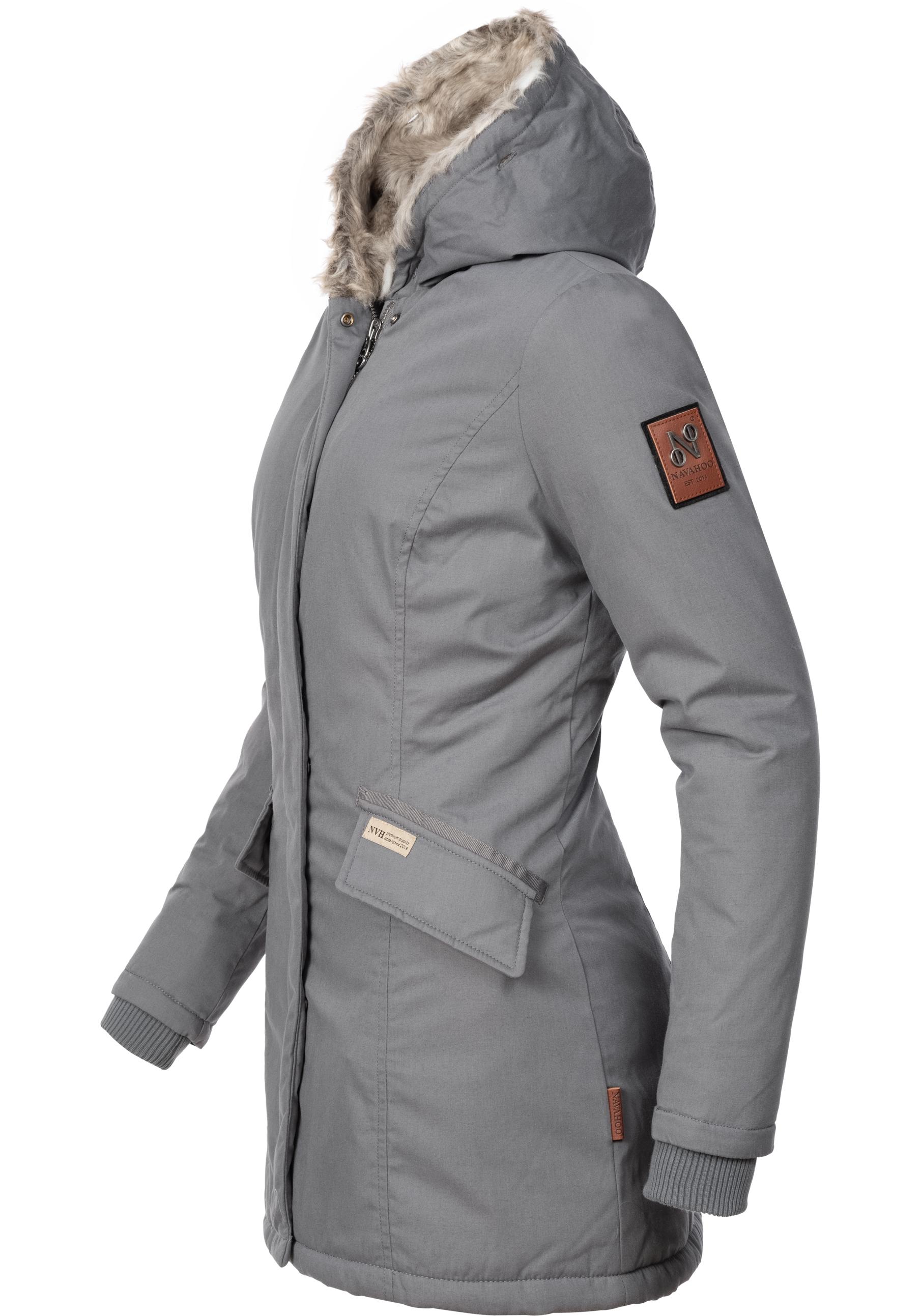 Navahoo Wintermantel "Cristal", stylischer Damen Winterparka mit Kunstfell- günstig online kaufen