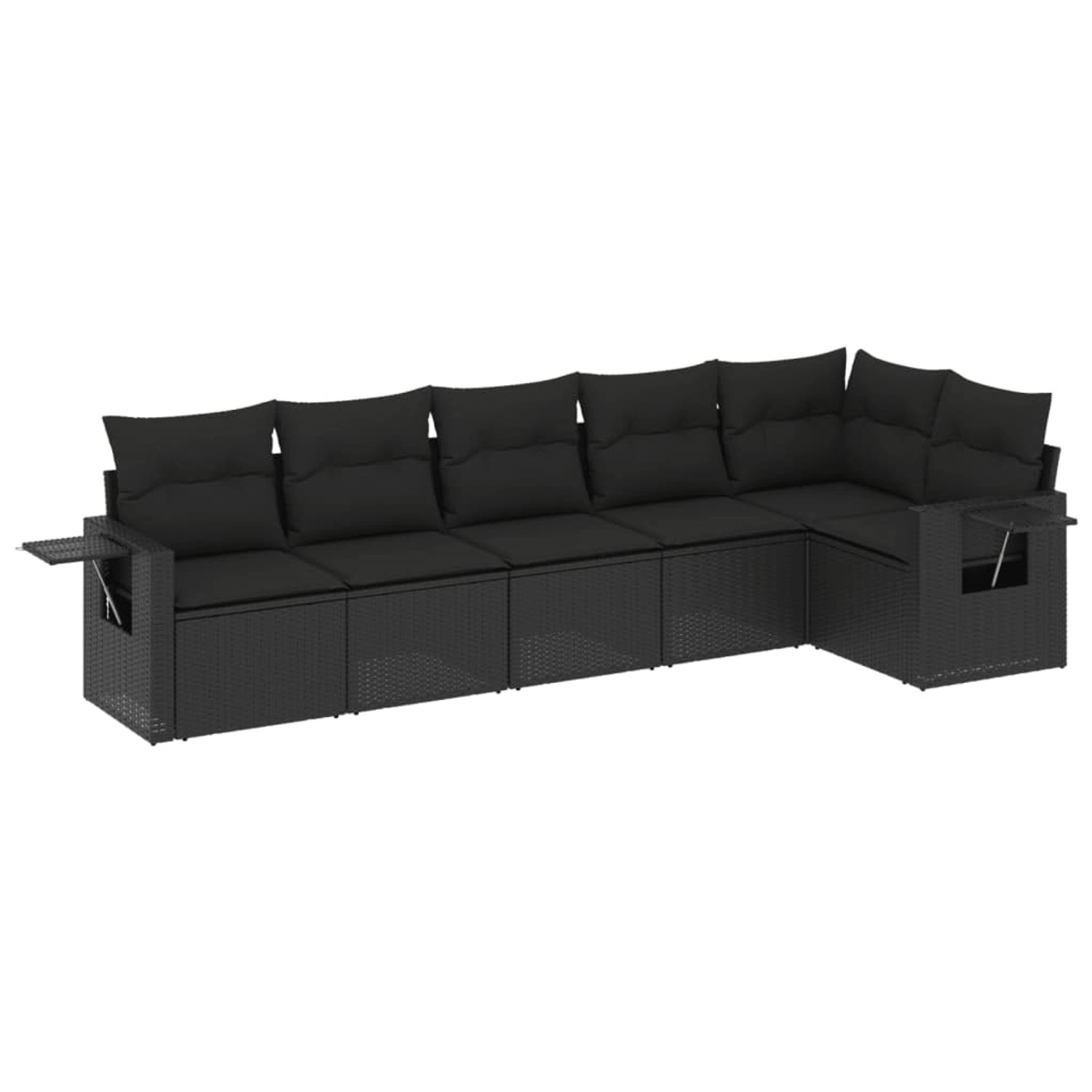 vidaXL 6-Tlg Garten-Sofagarnitur mit Kissen Schwarz Poly Rattan 3252522 günstig online kaufen