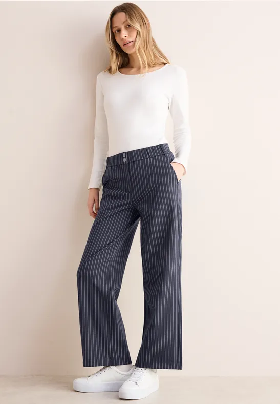 Gestreifte Wide Leg Hose günstig online kaufen