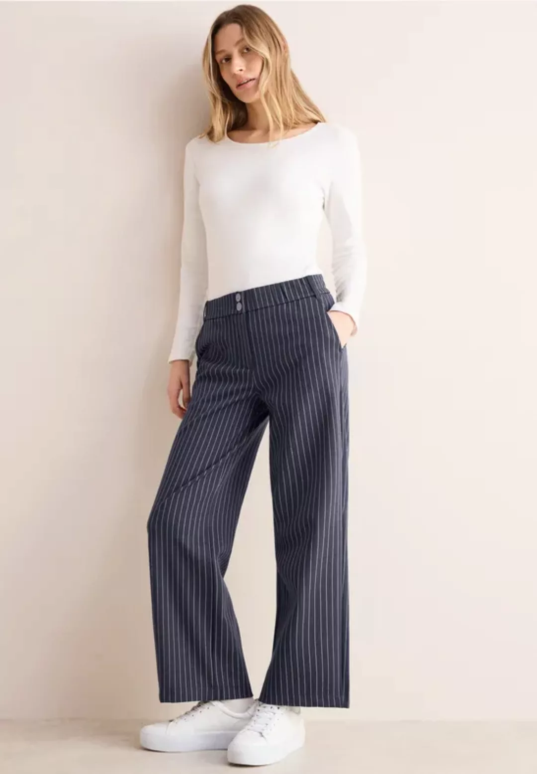 Gestreifte Wide Leg Hose günstig online kaufen