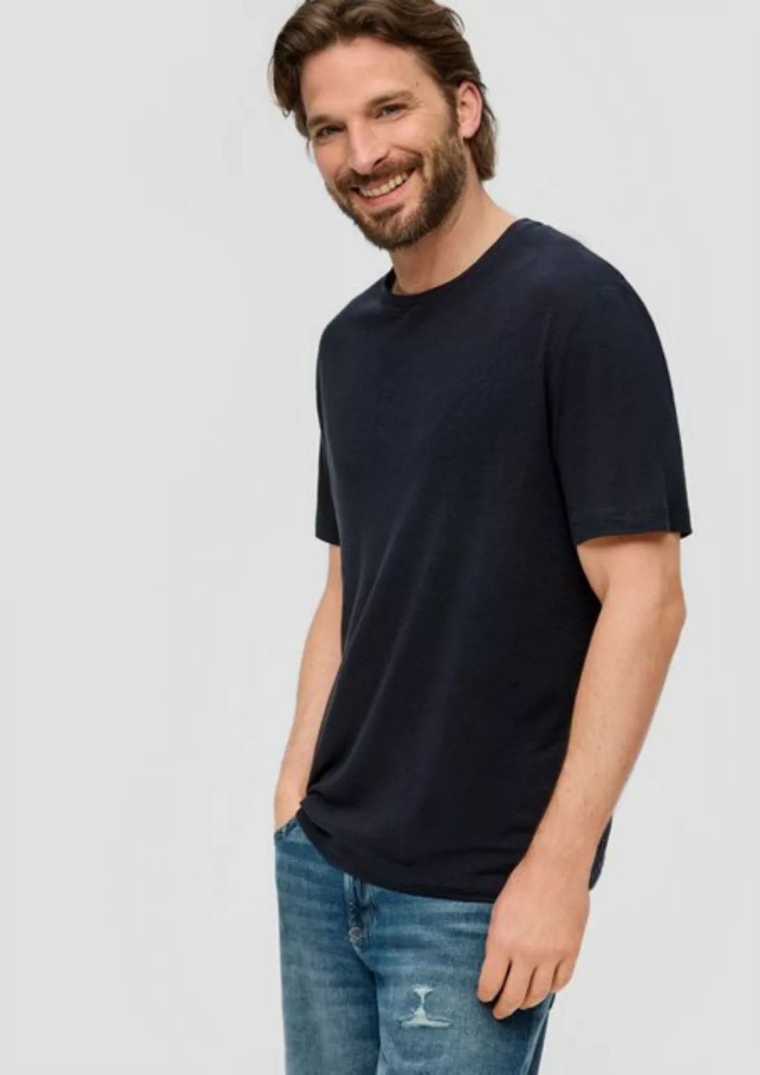 s.Oliver Kurzarmshirt T-Shirt aus Leinen günstig online kaufen