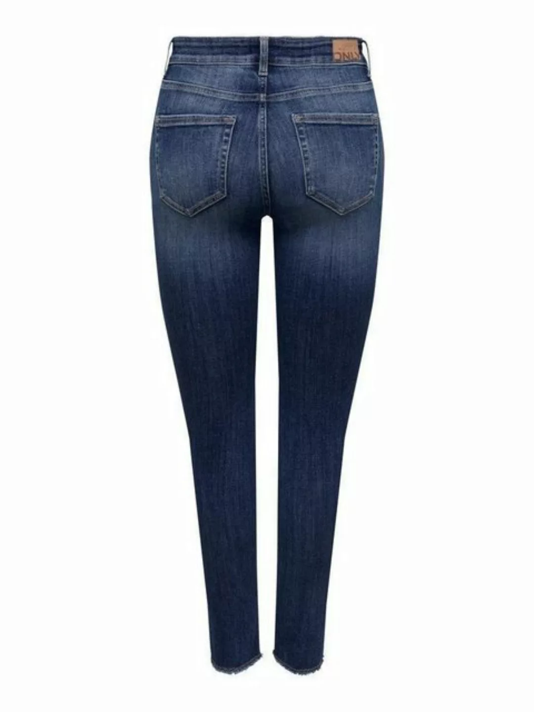 Only Damen Jeans ONLBLUSH MID SK ANK RAW DNM REA194 - Skinny Fit - Blau - M günstig online kaufen