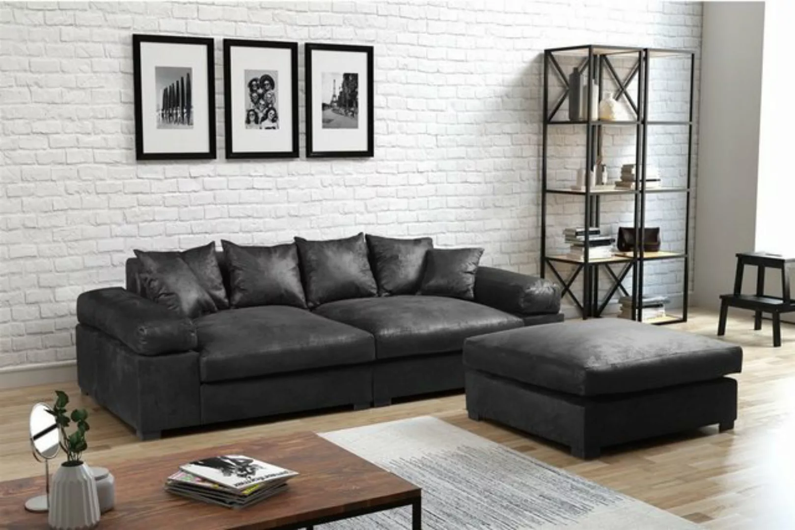 Fun Möbel Big-Sofa Big Sofa Couchgarnitur Megasofa Riesensofa AREZZO inkl.H günstig online kaufen
