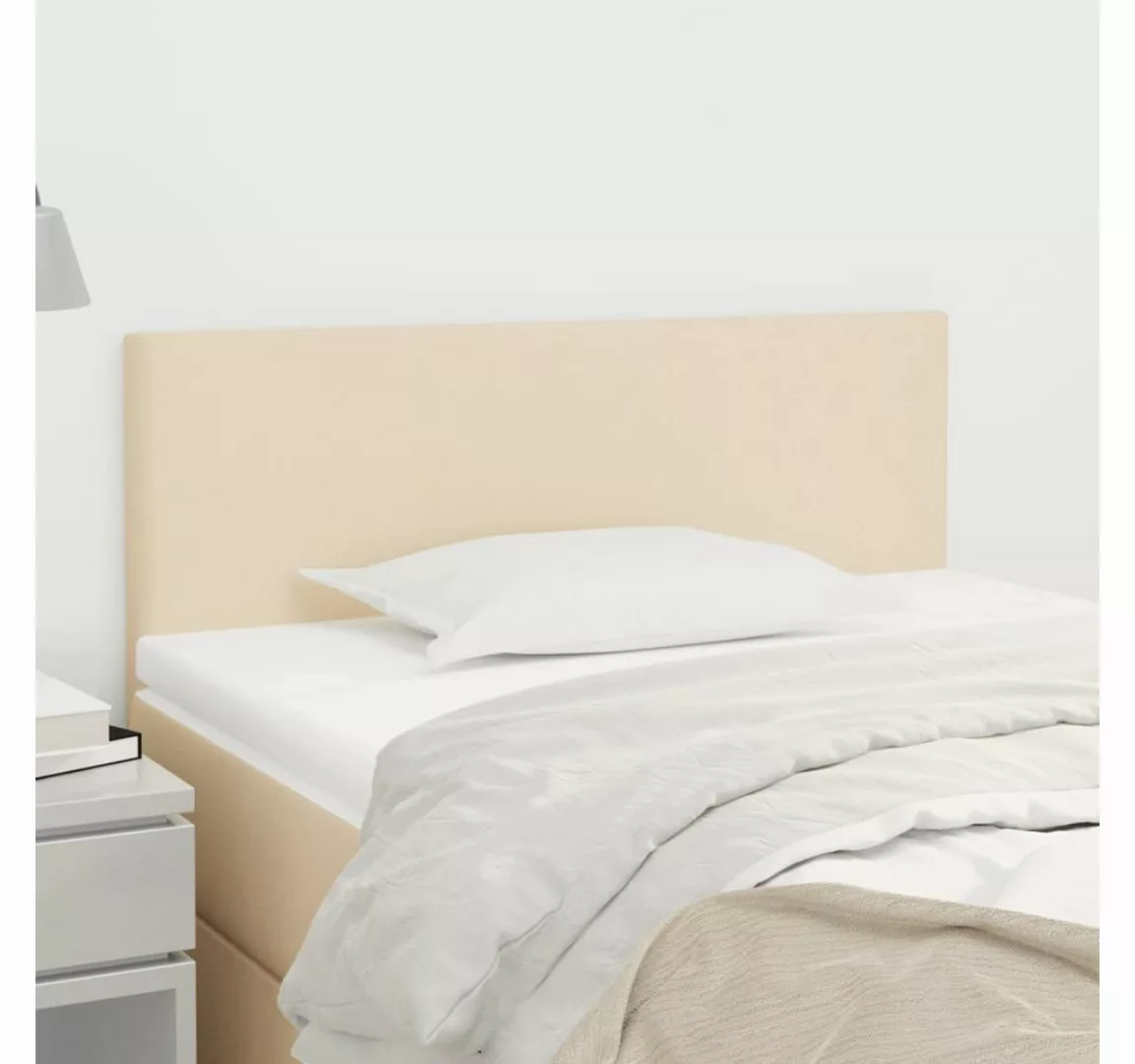 vidaXL Bett, Kopfteil Creme 80x5x78/88 cm Stoff günstig online kaufen