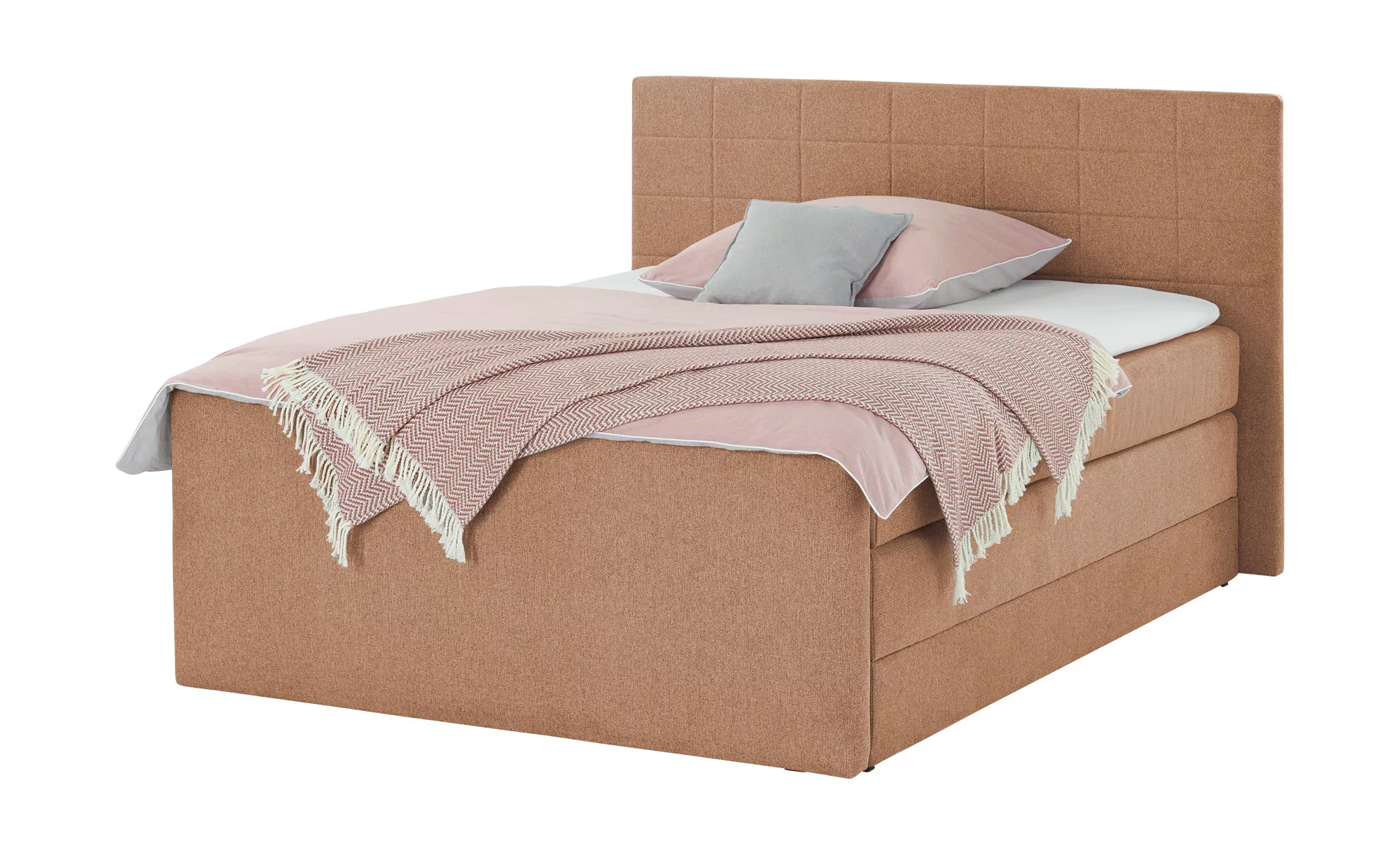 Boxspringbett  Cambridgeshire ¦ orange ¦ Maße (cm): B: 160 H: 120 T: 220 Be günstig online kaufen