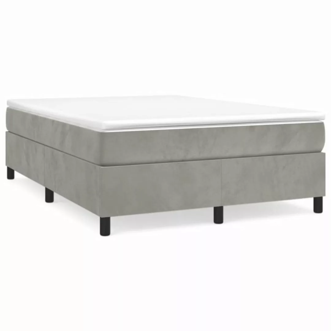 Vidaxl Boxspringbett Hellgrau 140x200 Cm Samt günstig online kaufen