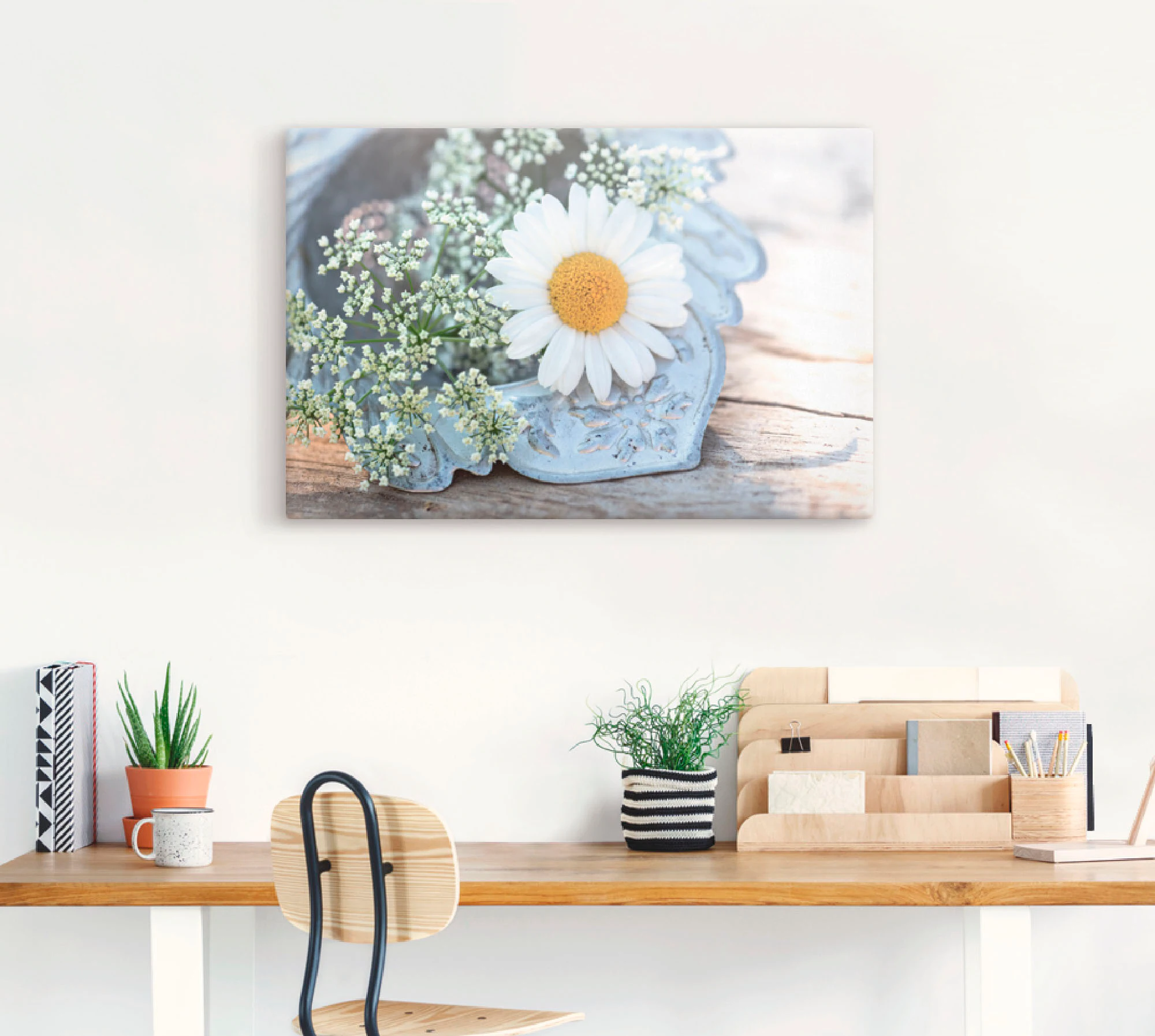 Artland Leinwandbild "Zarte Margeriten Blüte", Blumen, (1 St.), auf Keilrah günstig online kaufen