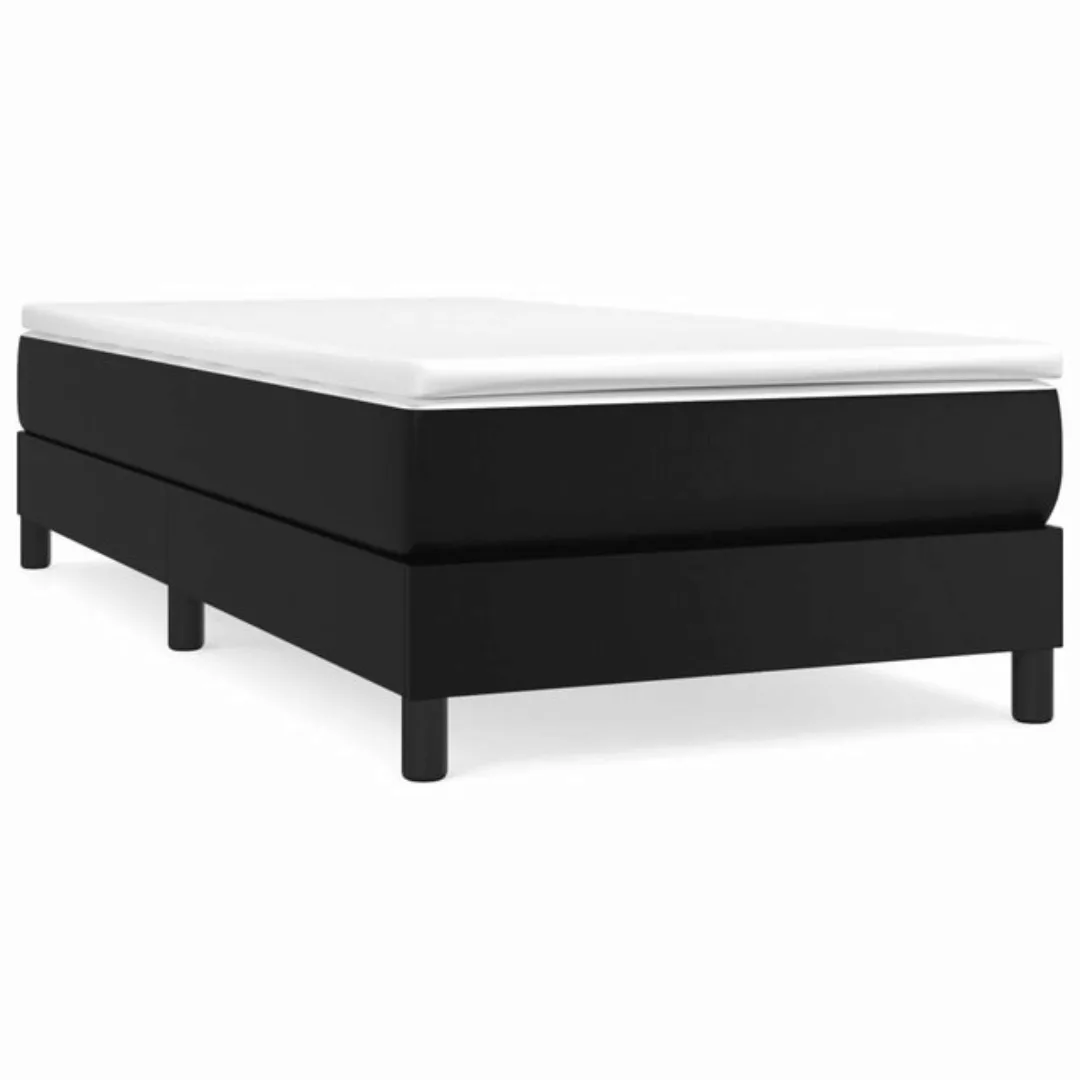 Vidaxl Boxspringbett Mit Matratze Schwarz 80x200 Cm Kunstleder günstig online kaufen