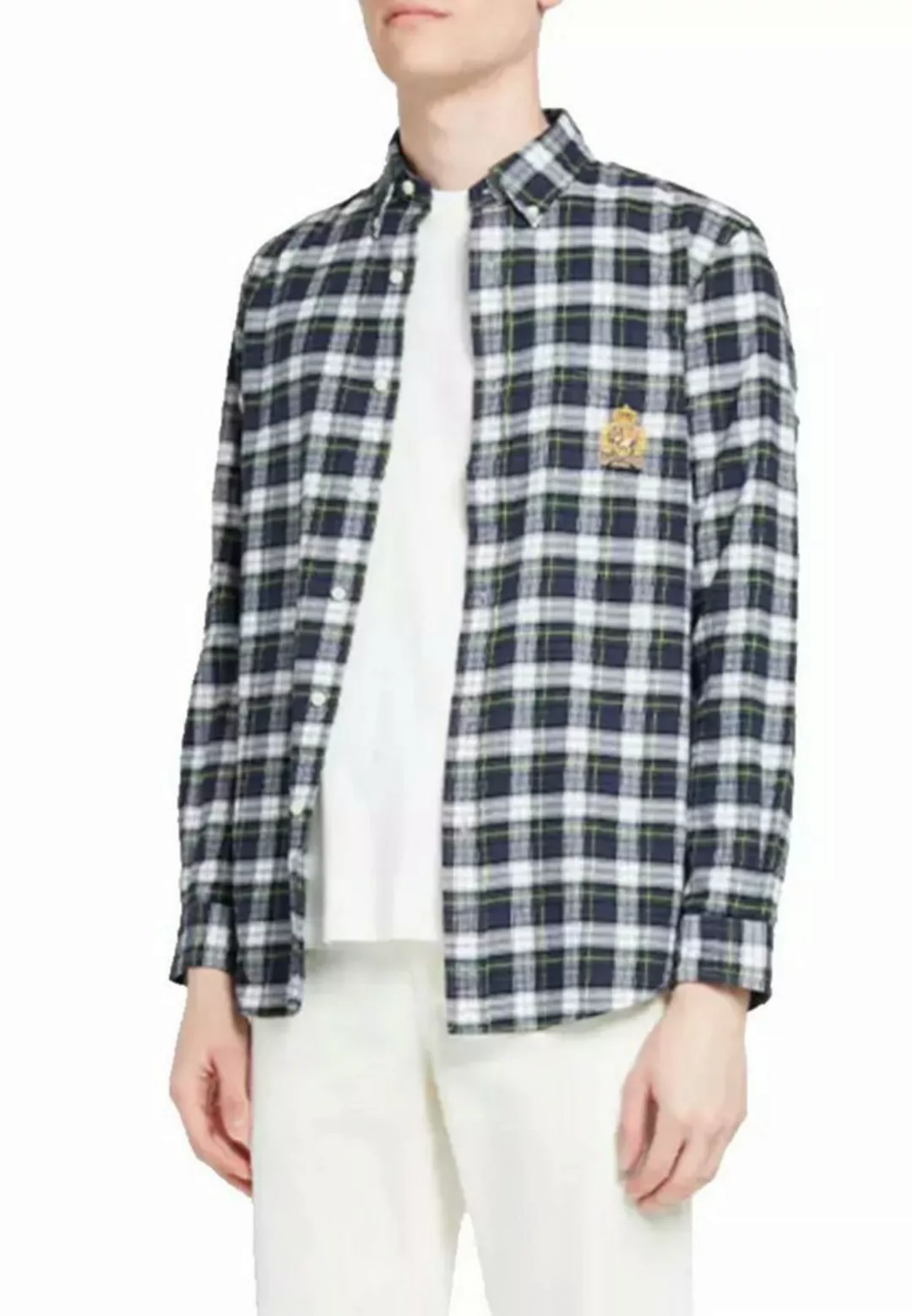 Polo Ralph Lauren Langarmhemd Crest Karohemd Button-Down Hemd mit Wappensti günstig online kaufen