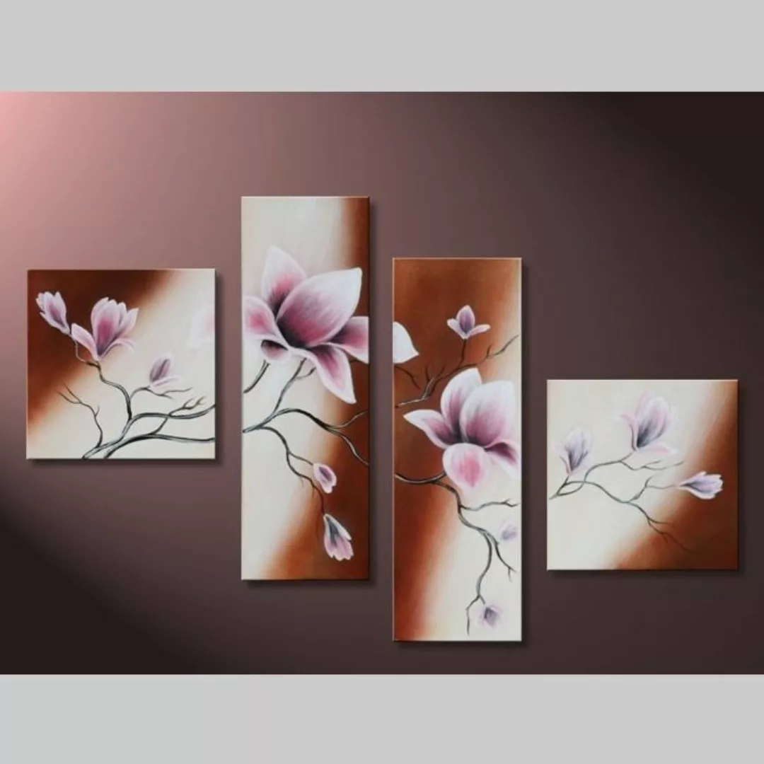 4 Leinwandbilder MAGNOLIA (6) 100 x 70cm Handgemalt günstig online kaufen