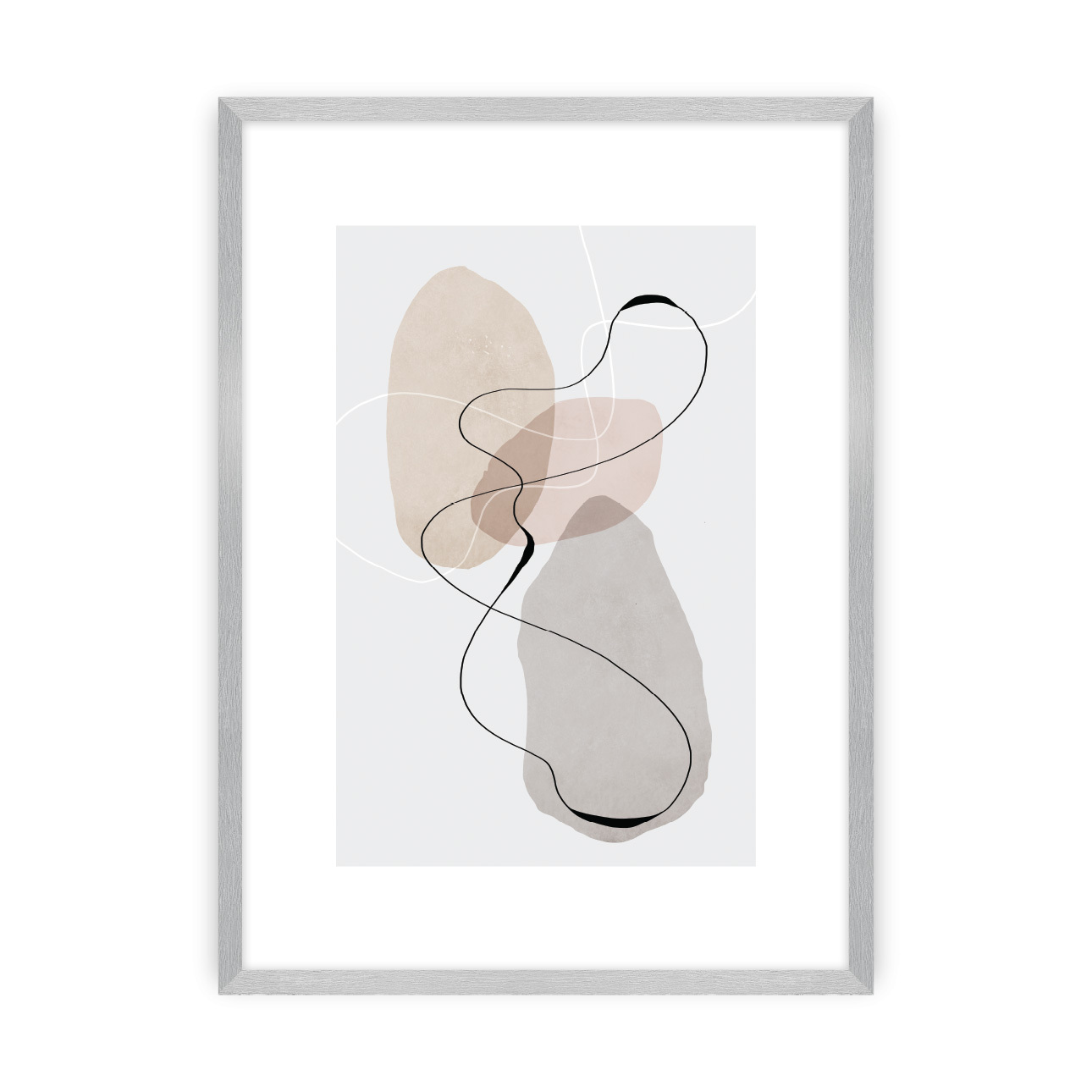 Poster Abstract Lines I, 40 x 50 cm , Ramka: Srebrna günstig online kaufen
