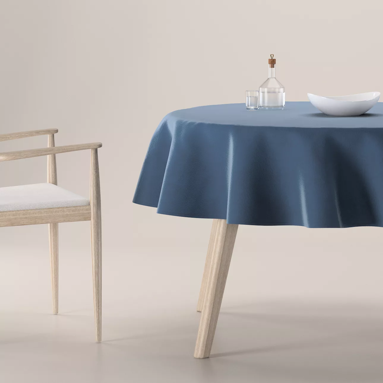 Runde Tischdecke, dunkelblau, Crema (180-40) günstig online kaufen